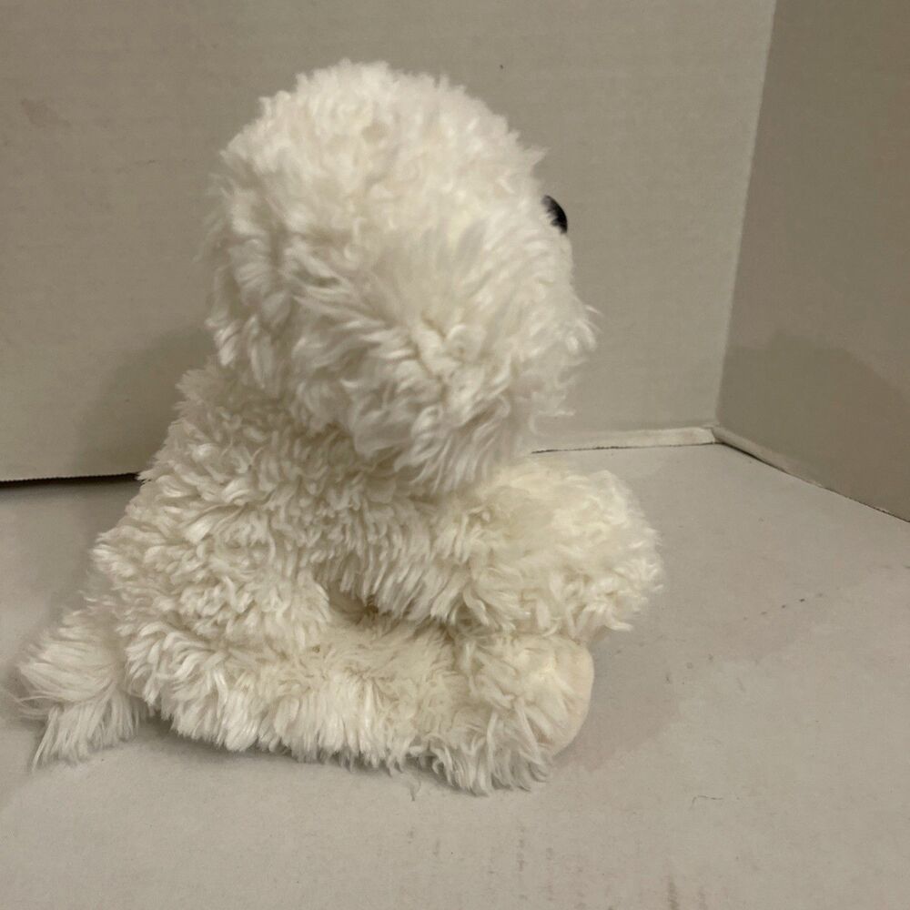 Vintage Russ Berrie White Puppy Dog Muffin Plush Animal 8" Maltese Bichon Frise - Picture 4 of 9